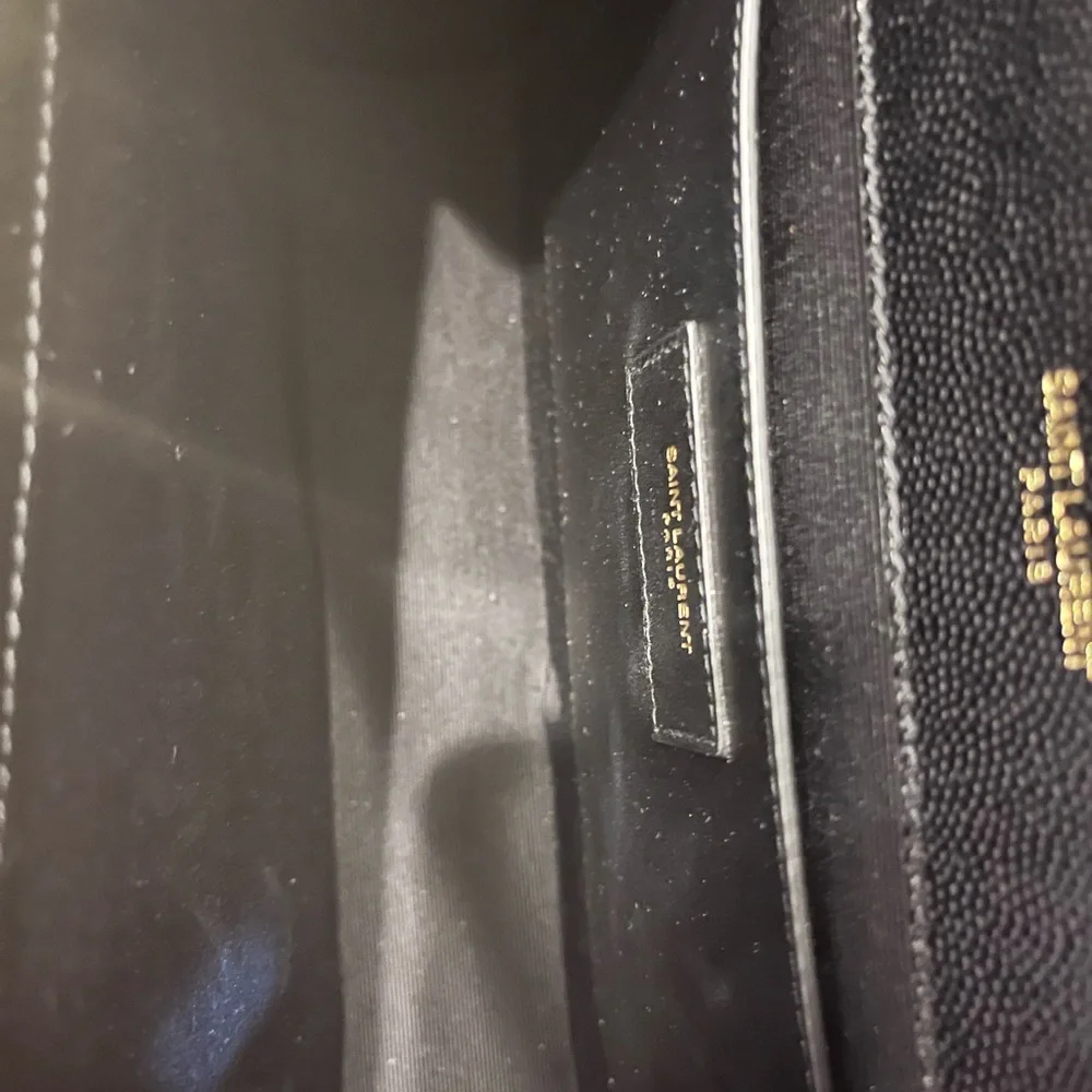 Yves Saint Laurent Black Chevron Shoulder Bag - Picture 12 of 12